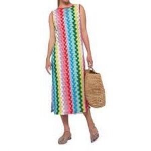Vilagallo Multicolor Crochet Chevron Midi Dress size 36 (4)